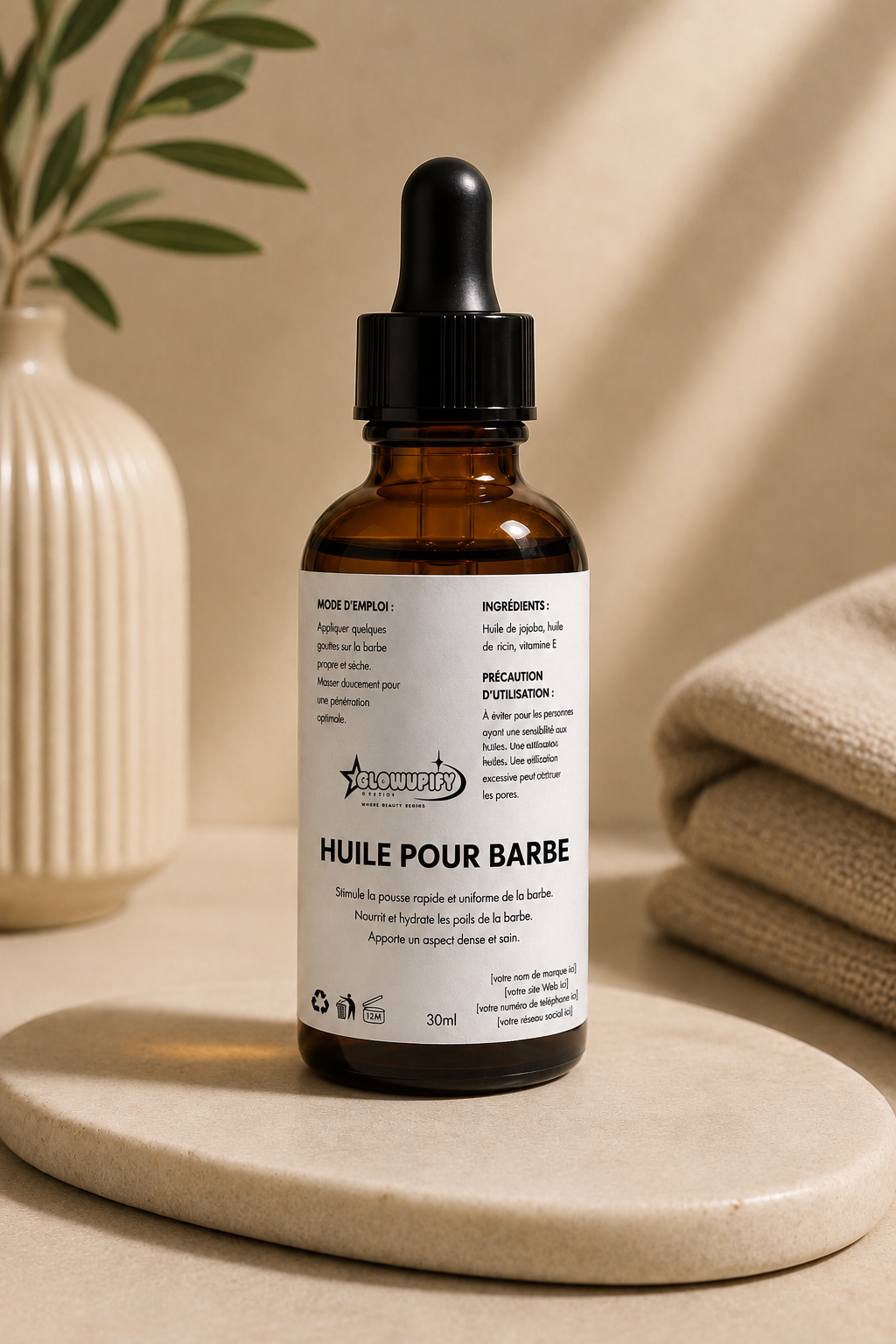 Huile de Croissance pour Barbe